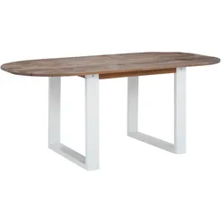 Esstisch HOME AFFAIRE "Lagos", braun (braun, gebürstet, weiß), B:180cm H:76cm T:90cm, Tische, Esstisch Holz-Esstische Rechteckiger Esstisch