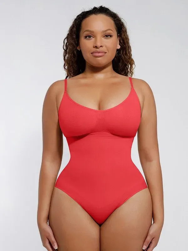 Feelingirl Nahtloses Bodysuit für den Alltag XL/XXL Rot