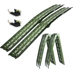 Baumarktplus TRUTZHOLM 2 x Auffahrrampen klappbar 228 cm Traglast 680 kg Alu oliv gelocht Rampen Motorradrampen