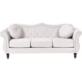 Beliani Sofa Samtstoff Hellbeige