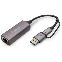Digitus USB-C auf RJ-45 Adapter Grau
