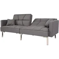 Schlafsofa HHG 894, Schlafcouch Bettsofa Gästebett, Schlaffunktion Liegefläche 170x104 cm Stoff/Textil grau
