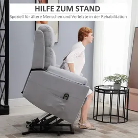 Homcom Aufstehsessel mit Liegefunktion (Farbe: Hellgrau)