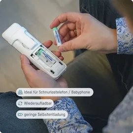 Ansmann Akku AAA Micro 800 mAh 1,2V NiMH - 6 Stück, wiederaufladbar mit maxE