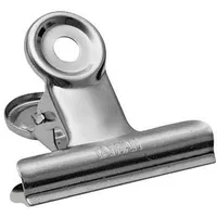 Wedo 6421350 Briefklemmer Metall, vernickelt starke Feder, Aufhängeöse, 50 mm, 12 Stück, chrom