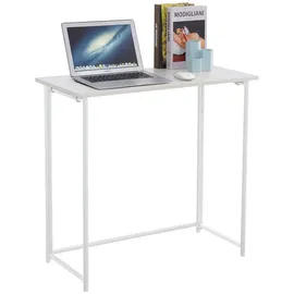 Svita Schreibtisch Klappbar Schmal Platzsparend Mehrzweck-Computertisch 80x40x76cm Weiß