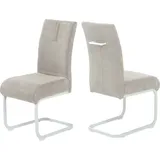 Jockenhöfer Gruppe Freischwinger Kenny (Set, 2 St), mit Taschenfederkern, Bezugsstoff Cord beige|grau