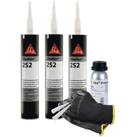 vasalat Sikaflex 252 3x 300ml Klebstoff mit Primer für Aluminium & Stahl Verklebung