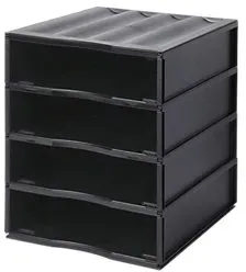 Paperflow Sortiersystem Kunststoff Schwarz 26,8 x 32,3 x 8,7 cm