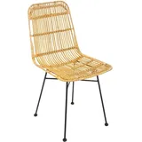 Rattanstuhl Stuhl Wohnzimmerstuhl Esszimmerstuhl beige 44x56x88cm Küchenstuhl