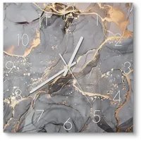 Deqori Glasuhr | 30x30 cm | Motiv Elegantes Marmormuster