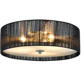 lux.pro Deckenleuchte, Schwarz, Textil, 40x12x40 cm, Lampen - Leuchten, Innenbeleuchtung, Deckenleuchten
