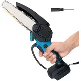 Mawiron - 6-Zoll-Mini-Kettensäge, kabellos, Akku-Elektro-Kettensäge, (keine Batterie), kompatibel mit Makita-Akku, Mini-Kettensäge zum Baumschneiden,