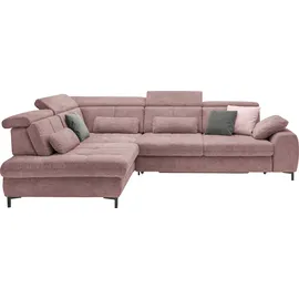 Set One by Musterring Ecksofa, famosa wine, SET ONE BY MUSTERRING, Sofas, B/H/T: 317cm x 86cm x 220cm, Flachgewebe, Armlehne rechts, Sitztiefenverstellung,Kopfteilverstellung,Ohne Bettfunktion,Ohne Schubkasten, 100% Polyester, Ecksofa, Kaltschaumpolsterung, Flachgewebe, whlw.