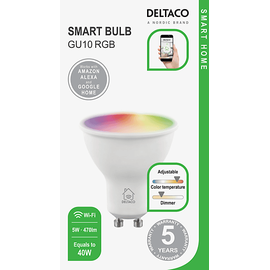 deltaco SH-LGU10RGB Smart Lighting Intelligentes Leuchtmittel WLAN 5 W