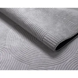 The CarPET Rio - Moderner Kurzflor Teppich, weicher und pflegeleichter Anti-Rutsch-Teppich mit 3D-Optik, robust, für Wohnzimmer und Schlafzimmer, Grau, 160 x 220 cm