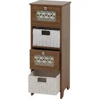 MCW Kommode MCW-O75, Schubladenschrank, 4 Schubfächer Korbschubladen Holz Melamin