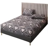 Refttenw Bett-Set Bedrucktes Spannbettlaken Set, Spannbettlaken 120x200 cm mit 2 Kissenbezüge 50x70 cm braun