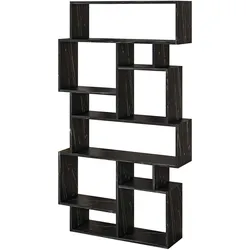 Bücherregal DECORTIE "Karmato Bücherregal", schwarze marmoreffekt, B:96cm H:168,5cm T:25,5cm, Spanplatte, Regale, Leichte Montage, Lagerung, Platzsparend