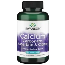 Swanson Calciumcarbonat, Aspartat und Citrat 500 mg 100 St