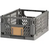 OEM Klappbox 33x24,5x15cm aus Kunststoff, Aufbewahrungsbox stapelbar, dunkelgrau