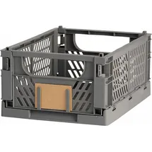 OEM Klappbox 33x24,5x15cm aus Kunststoff, Aufbewahrungsbox stapelbar, dunkelgrau
