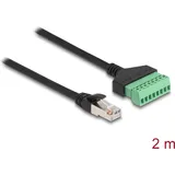 DeLock 66041 RJ45 Patchkabel CAT 6 U/UTP 2.00m Schwarz, Grün 1St.