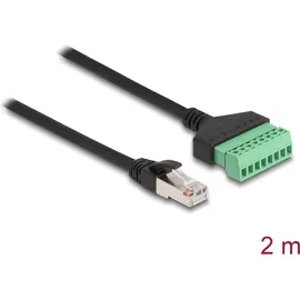 DeLock 66041 RJ45 Patchkabel CAT 6 U/UTP 2.00m Schwarz, Grün 1St.