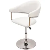 Einzelst�ck | Esszimmerstuhl HWC-L51, Drehstuhl Stuhl, Kunstleder ~ weiß