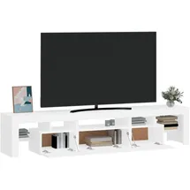 vidaXL TV-Schrank mit LED-Leuchten 200x36,5x40 cm Weiß Holz