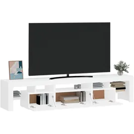 vidaXL TV-Schrank mit LED-Leuchten 200x36,5x40 cm Weiß Holz