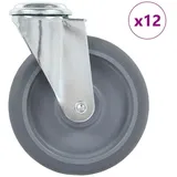 vidaXL 12 Stk. Lenkrollen mit Bolzenloch 125 mm