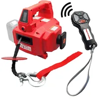 berger + schröter gmbh Berger & Schröter | Elektrische tragbare Akku Seilwinde für 18 V 454 kg, 550 W, 12 m Seil, kabellose Funk Fernbedienung, Winde, Motorwinde, Drill Winch