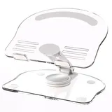 PINHEN Acryl Tablet Ständer Halterung mit 360 Drehbarer Basis,Faltbare Verstellbar Transparent iPad Stander für den Schreibtisch für iPad/Pro/Air und Tablet mit 4.7-13 Zoll Durchsichtig (White)