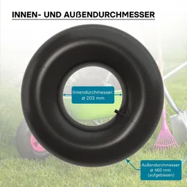 Wiltec Schlauch Rasenmäherreifen 18x6.50/7.50/8.50/9.50-8 20x8.00/10.00-8 mit geradem Ventil E