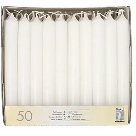 Papstar Tafelkerzen Ø 2,1 cm 19,6 cm weiß 50 St.