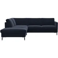 FLEXLUX Ecksofa »Fiore, L-Form«, schmale Armlehnen, Füße Alu/schwarz, B/T 234/225cm, Kaltschaum im Sitz blau