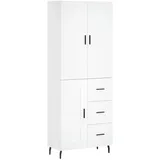 Tidyard Highboard Sideboard Hochschrank Badezimmerschrank Küchenbuffet Badschrank Schubladenschrank Küchenschrank Buffets Buffetschrank Aufbewahrungsschrank 69,5 x 34 x 180 cm (B x T x H) Weiß