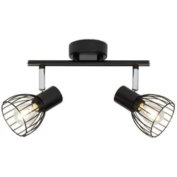 BRILLIANT Lampe Blacky Spotrohr 2flg schwarz   2x D45, E14, 40W, geeignet für Tropfenlampen (nicht enthalten)   Für LED-Leuchtmittel geeignet
