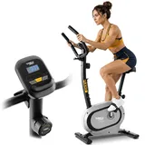 TREX SPORT Ergometer Heimtrainer Fahrrad TX-450MB FLEXO | Cardio Fitnessbike & Hometrainer Fahrrad mit leisem Magnetbremssystem | 10 Widerstandsstufen, Pulssensoren, 8 Sitzhöhen, bis 120kg | Grau