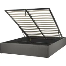 Beliani Polsterbett Dunkelgrau Textil, 140x200 cm