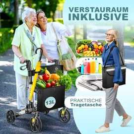 Kesser Leichtgewicht Rollator faltbar mit Sitz Schwarz