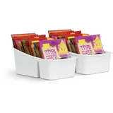 Pro Home Küchen Organizer mit 3 Fächern (2er Pack)- Aufbewahrungsbox für Tütensuppen, Gewürzmischungen UVM. Ordnungssystem für Lebensmittel Kunststoff