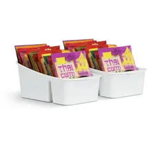 Pro Home Küchen Organizer mit 3 Fächern (2er Pack)- Aufbewahrungsbox für Tütensuppen, Gewürzmischungen UVM. Ordnungssystem für Lebensmittel Kunststoff