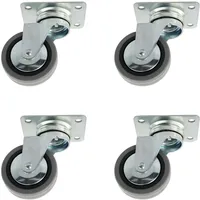 MS Beschläge Lenkrollen 4er Set ø 60 mm mit Anschraubplatte Hartgummirollen Möbelrollen