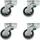 MS Beschläge Lenkrollen 4er Set ø 60 mm mit Anschraubplatte Hartgummirollen Möbelrollen