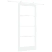 vidaXL Schiebetür ORKDAL Weiß 93 x 202 cm Massivholz Kiefer und Glas 3332064