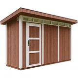 TIMBELA Gartenhaus 1,61 x 4,11 m Rot