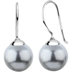 Nenalina Ohrhänger Synthetische Perle 925 Silber Grau Damen 