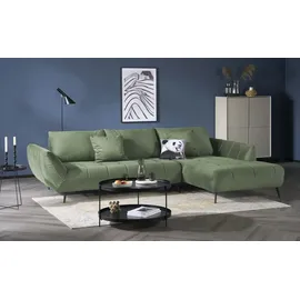 bobb Ecksofa mit Sitztiefenverstellung Carly ¦ grün ¦ Maße (cm): B: 320 H: 90 T: 215.0